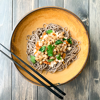 お腹すっきり、ヘルシーぶっかけ蕎麦